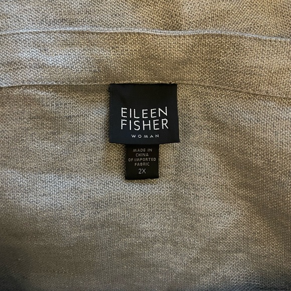 Eileen Fisher Woman Grey/Silver Linen Blend Dress 2X - Picture 6 of 7